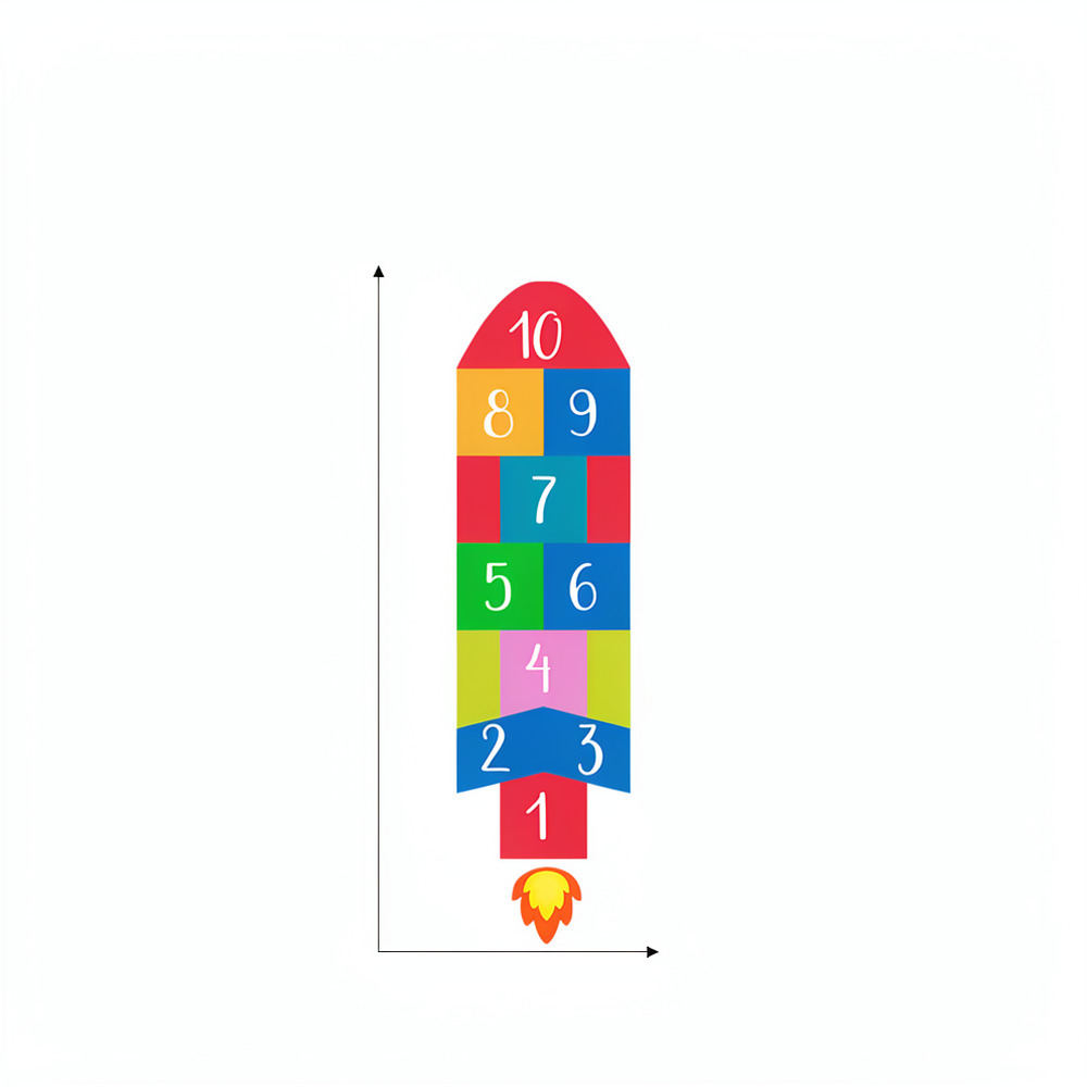 Kids Education Activities - Creative Rocket Hopscotch Wall Sticker For