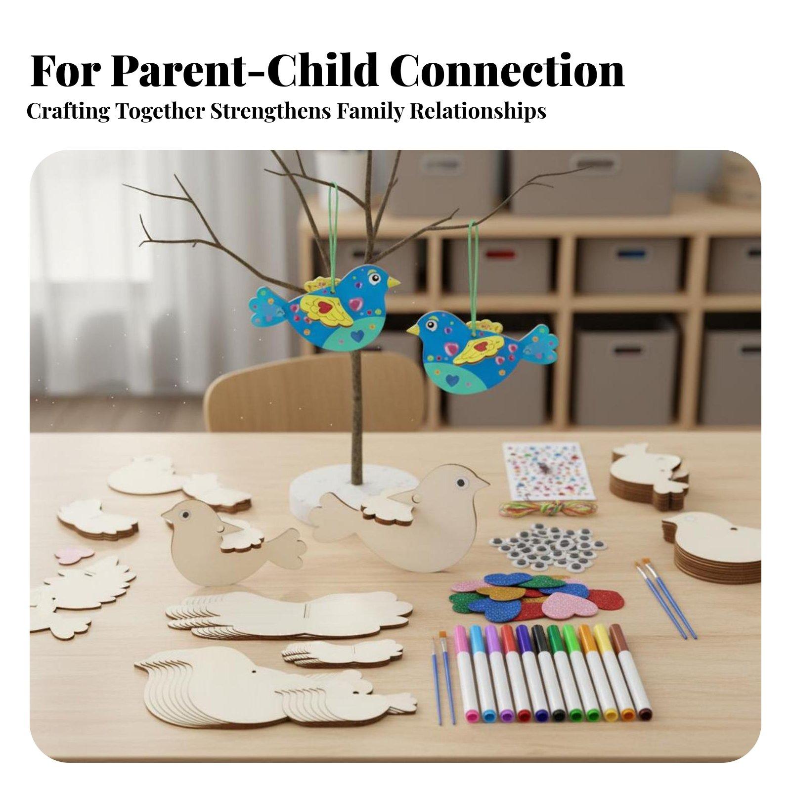 DIY Wooden Bird Ornament Craft - Kids Education Activities 评论和价格