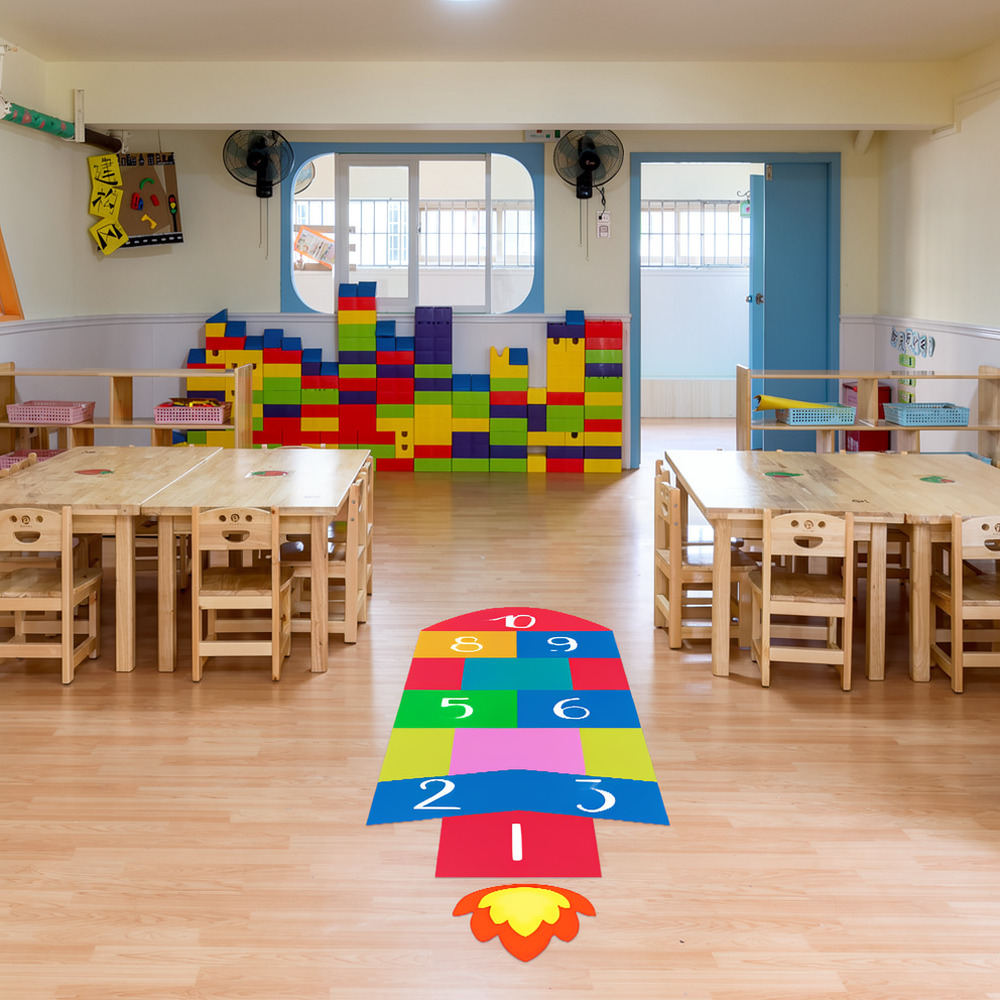 Creative Rocket Hopscotch Wall - Kids Education Activities 评论和价格